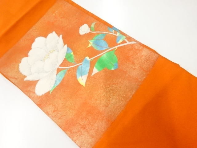 JAPANESE KIMONO / VINTAGE NAGOYA OBI / SILK / WOVEN FLOWERS